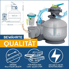 Sistem de filtrare cu nisip Bestway cu temporizator, 5.678 l/h, 230 W
