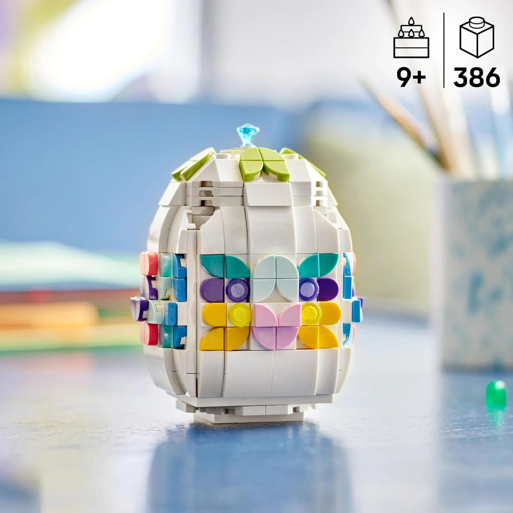 LEGO Verziertes Osterei - Mit bunten Elementen, goldenem Herz & Edelstein - Kreative Kinderzimmer Deko - DIY Set zum Bauen und Sammeln - Geschenk für Mädchen & Jungen ab 9 Jahren - 40816