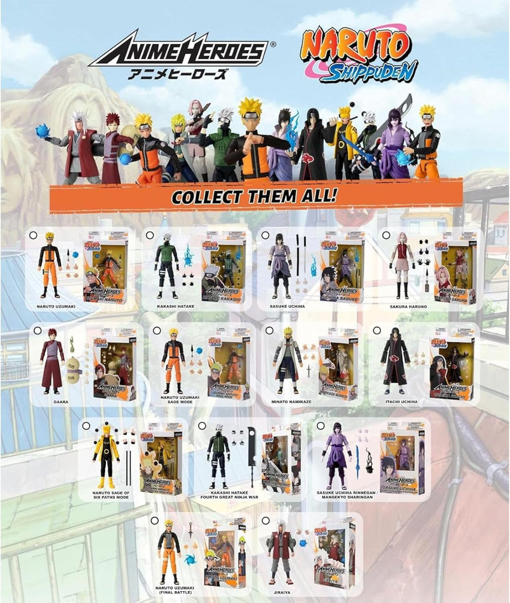 Bandai - Anime Heroes - Naruto Shippuden - Anime Hero Figures 17 Cm - Kakashi Hatake - Licență oficială - Figura articulată Kakashi - 36903 Action figures Naty Shop