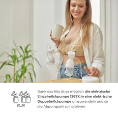 Nuvita Efficient Doppelpumpenset für Materno Smart X - 1287KDX | Komplettes Zubehörset, Anti-Kolik-Flasche, zugelassen von Aio Accesorii Hrana si Alattare Bebe Naty Shop
