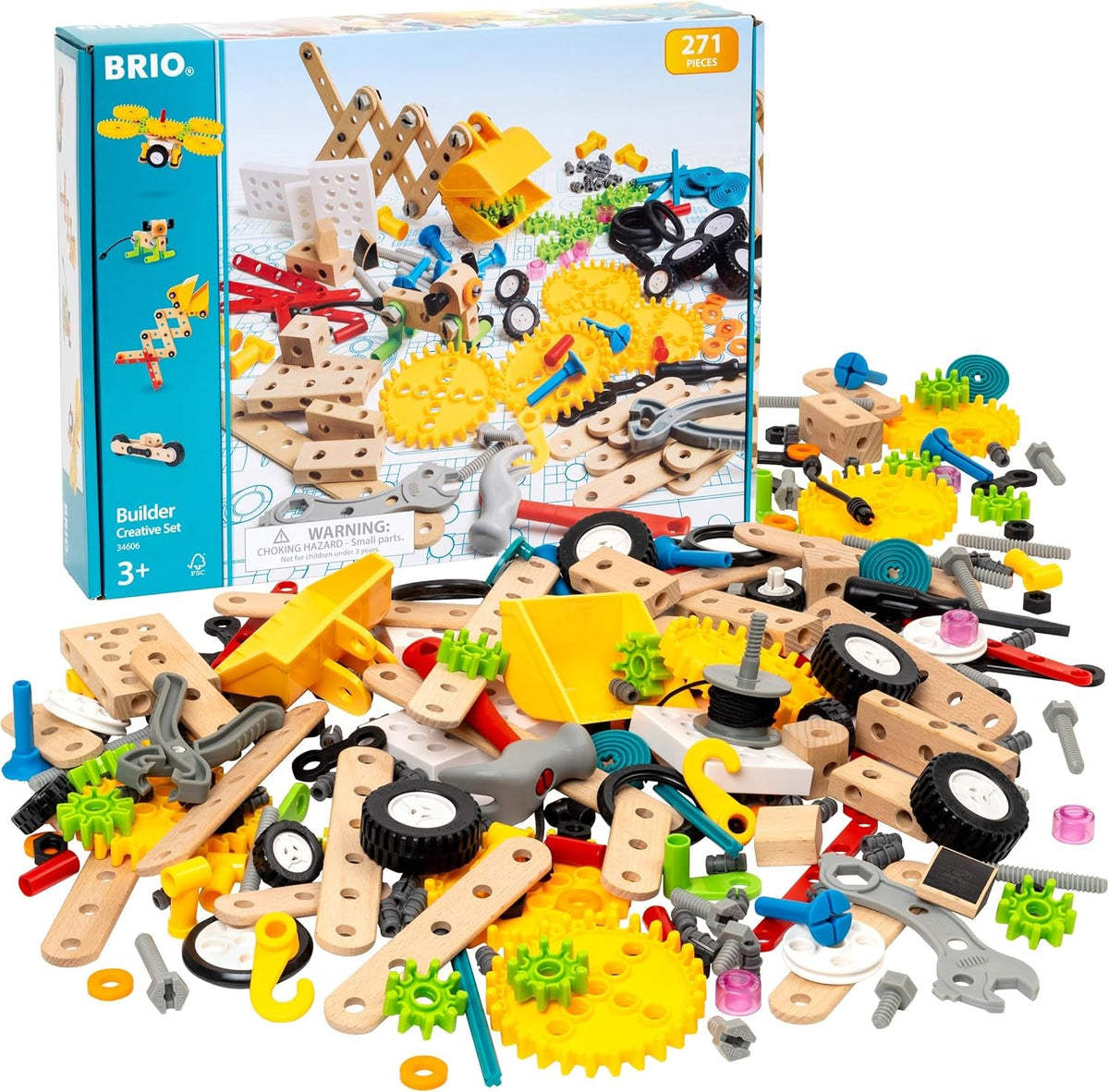 BRIO Builder - 34606 Builder Kindergartenset, 271 TLG. | 271-teiliges Lern- und Konstruktionsspielzeug für Kinder ab 3 Jahren