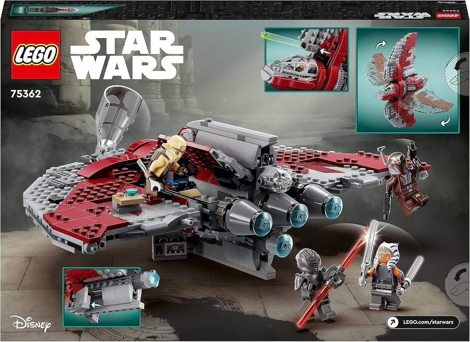 LEGO Star Wars Ahsoka Tano's T-6 Jedi Shuttle Set, Jucărie navă spațială construibilă cu 4 minifigurine, inclusiv Sabine Wren și Marrok cu săbii laser, cadou pentru fanii seriei Ahsoka 75362 Seturi de constructie Besuche den LEGO-Store