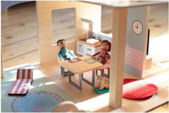 Eichhorn - Puppenhaus mit Zubehör - Inkl. Möbel und 3 Figuren, unmontiert, aus Holz, 25 Teile, 53 x 36 x 44 cm groß, aus DREI Jahren Naty Shop Puppenhäuser