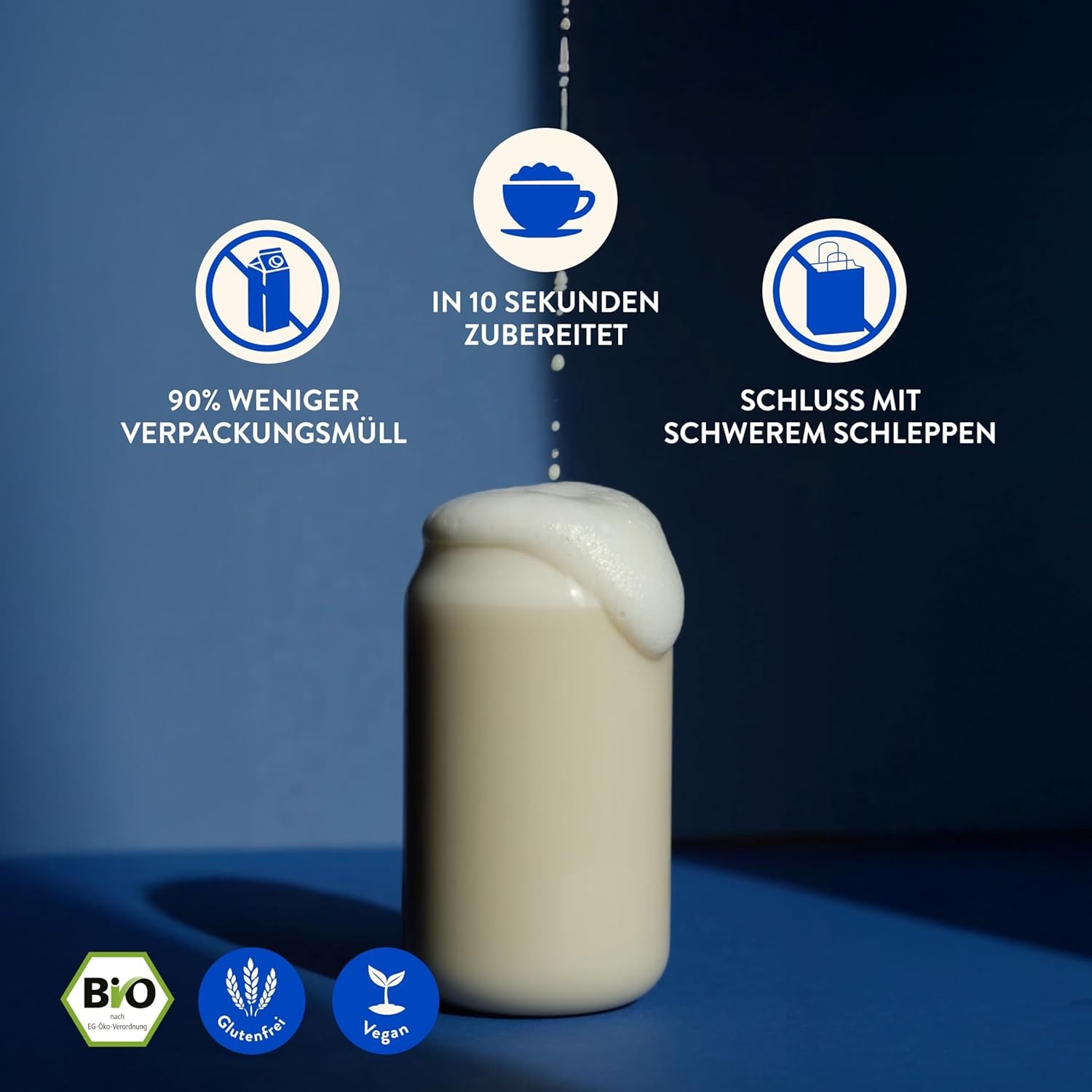 Blue Farm Pure Oat Base für bis zu 8 Liter Haferdrink zum Selbermischen – 100 % beste Bio-Qualität – 100 % vegan, laktosefrei & glutenfrei – 90 % weniger Verpackungsmüll