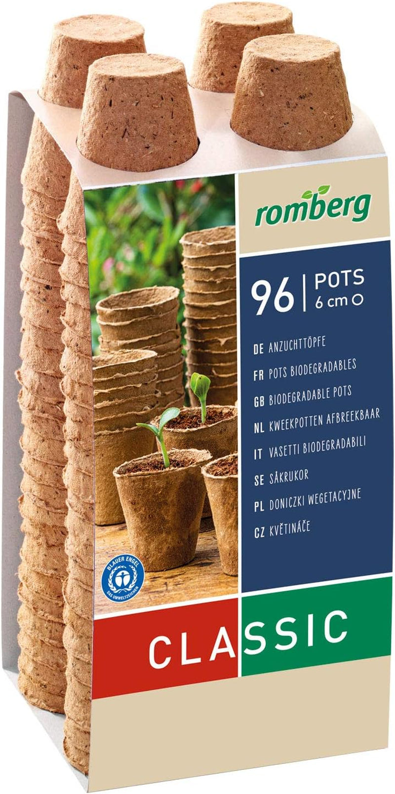 Ghivece pentru răsaduri de cocos Romberg 10091100 (ghivece pentru plante) Classic - 6 cm, rotunde, fără turbă, biodegradabile, 26 bucăți