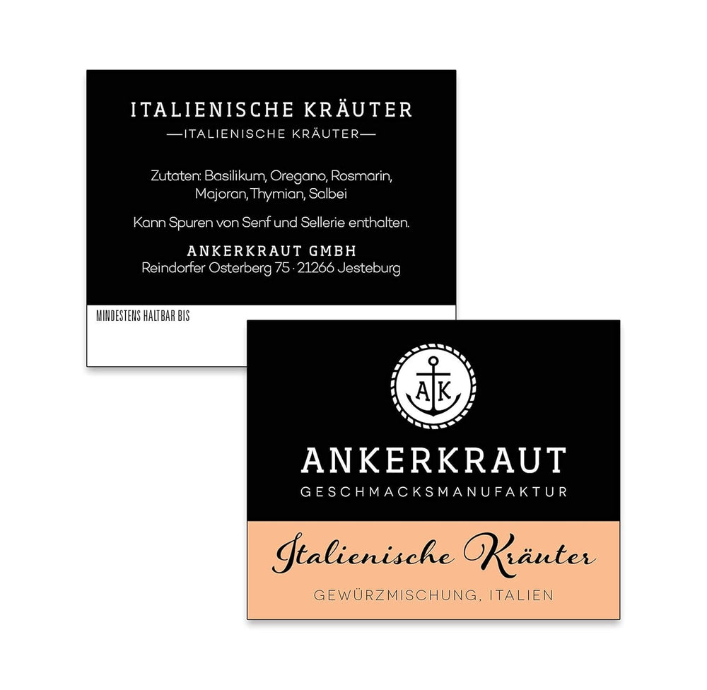 Ankerkraut Italienische Kräuter, mediterranes Universalgewürz für Pasta, Pizza und Salate, 25 g im Korkenglas