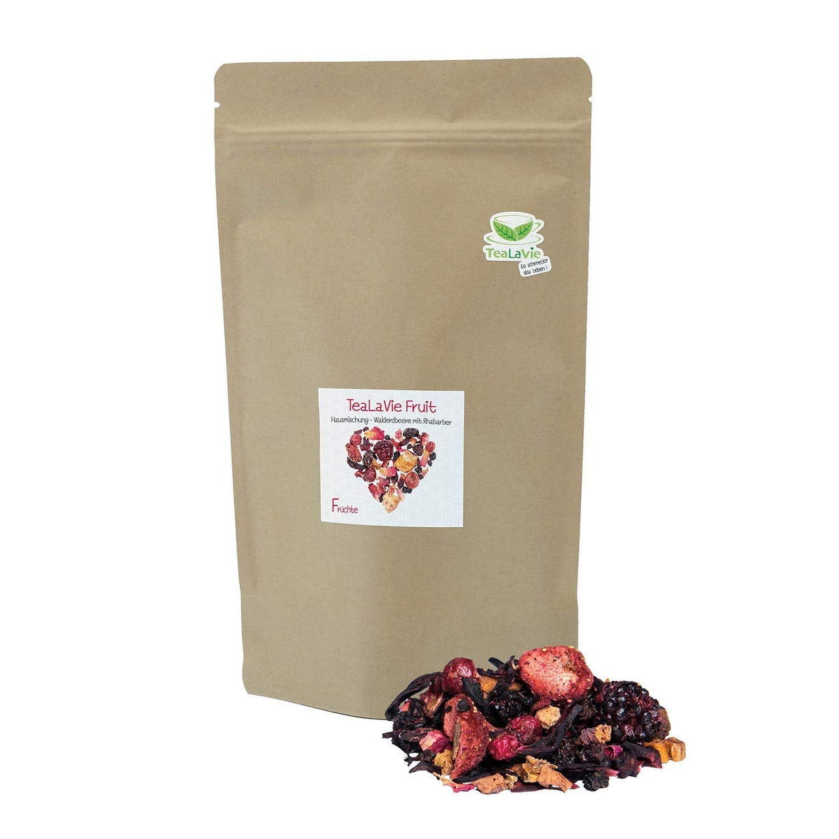 Tealavie - Ceai pentru copii fără zahăr - Căpșuni de pădure și rubarbă (200 g) Tealavie Fruit - Ceai de fructe vrac