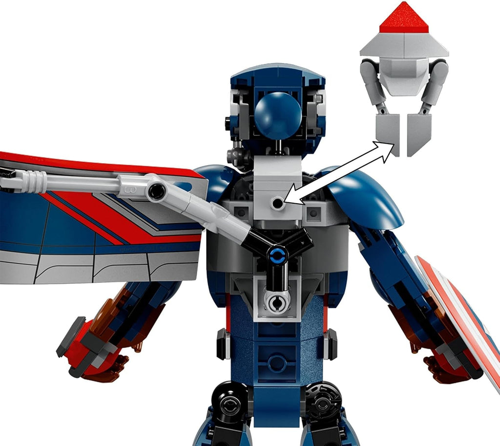 LEGO Marvel New Captain America Building Figure, jucărie cu supereroi pentru copii, model construibil și minifigurină, set de construit și jucat, cadou pentru băieți și fete de la 8 ani 76296 Seturi de constructie Besuche den LEGO-Store