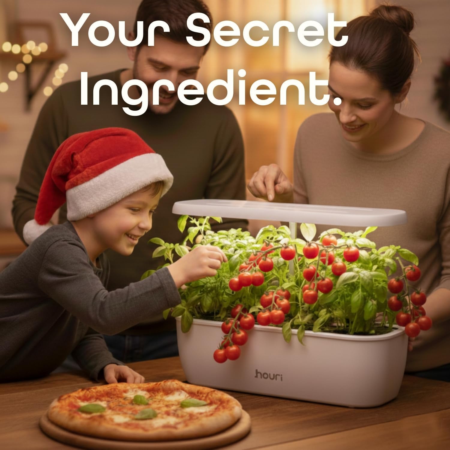 Nouri 7 Pod + Busuioc Heirloom | Grădină inteligentă pentru bucătari de acasă | Sistem de creștere hidroponică | Lumini LED de creștere | Kit de grădinărit cu plante aromatice de interior pentru iubitorii de plante și grădinari, Alb