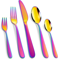 Besteckset aus Edelstahl, 30 oder 60-teilig Kitchen Naty Shop Rainbow 30-teilig