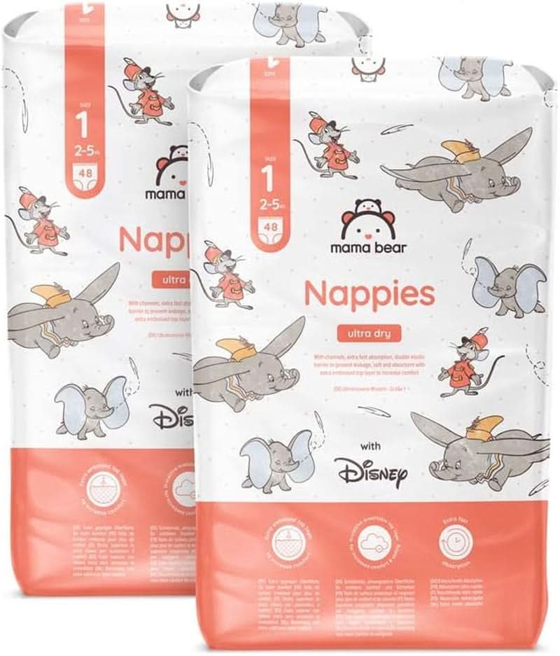 Windeln Mama Bear Disney Ultra Dry Größe 4 (8-14 kg), weiß, 84 Stück (1 Packung)