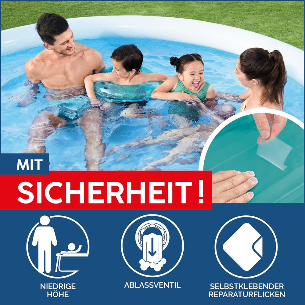 Piscină Bestway Fast Set, fără pompă, albastră, 366 x 76 cm, fără accesorii