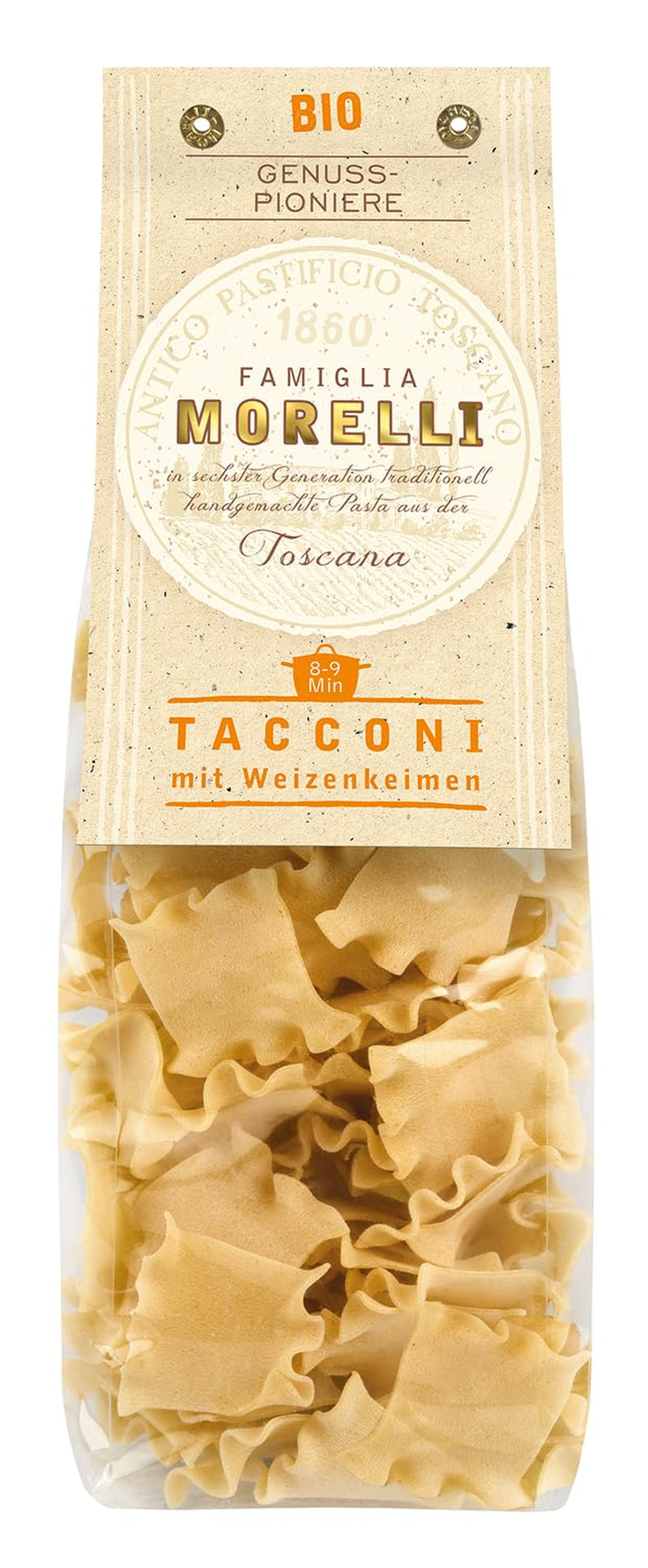 BioGourmet Pappardelle mit Weizenkeimen – Bio-Breinudeln für Eintöpfe und Saucen – mit zusätzlichen Nährstoffen | 500 g Bio und Vegan