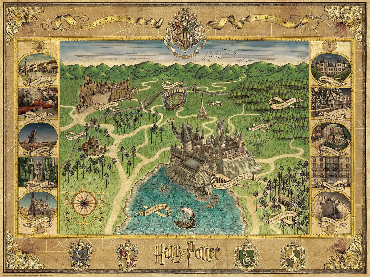 Ravensburger Puzzle 12000720 – Hogwarts-Karte – 1500-teiliges Puzzle für Erwachsene und Kinder ab 14 Jahren, Harry-Potter-Fanartikel-Puzzle, Naty Shop Fantasy
