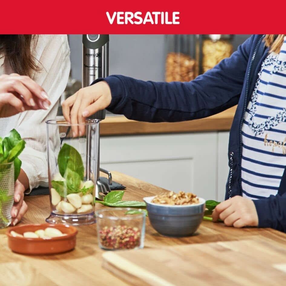 DD6558 DD655810 Quickchef 3-In-1 Tauchmixer, Powelix-Technologie, 3 Zubehörteile, Edelstahl, Stahl/Schwarz Kitchen Naty Shop