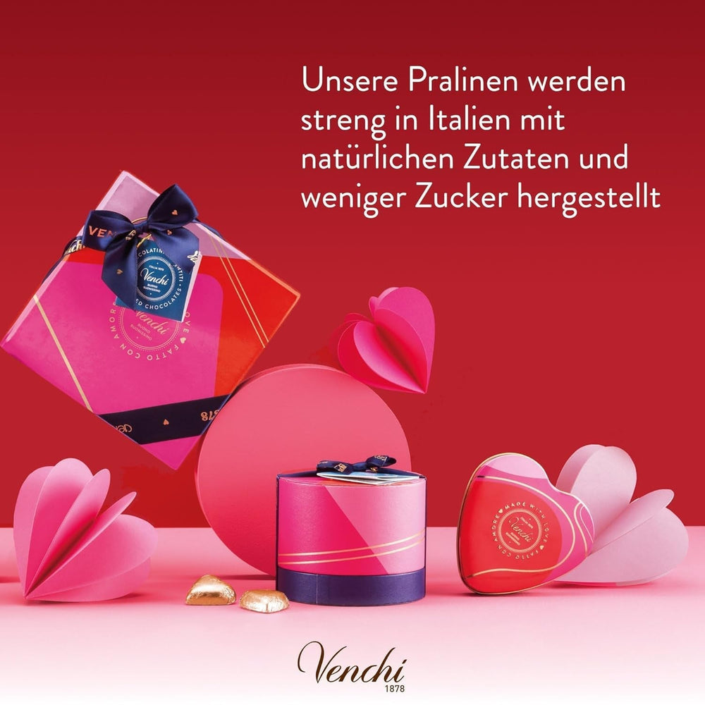 Venchi - Geschenkbox mit 9 Pralinen Baciodidama und Vegan Chocoviar Gianduia, glutenfrei, Valentinstagskollektion Pralinen Naty Shop