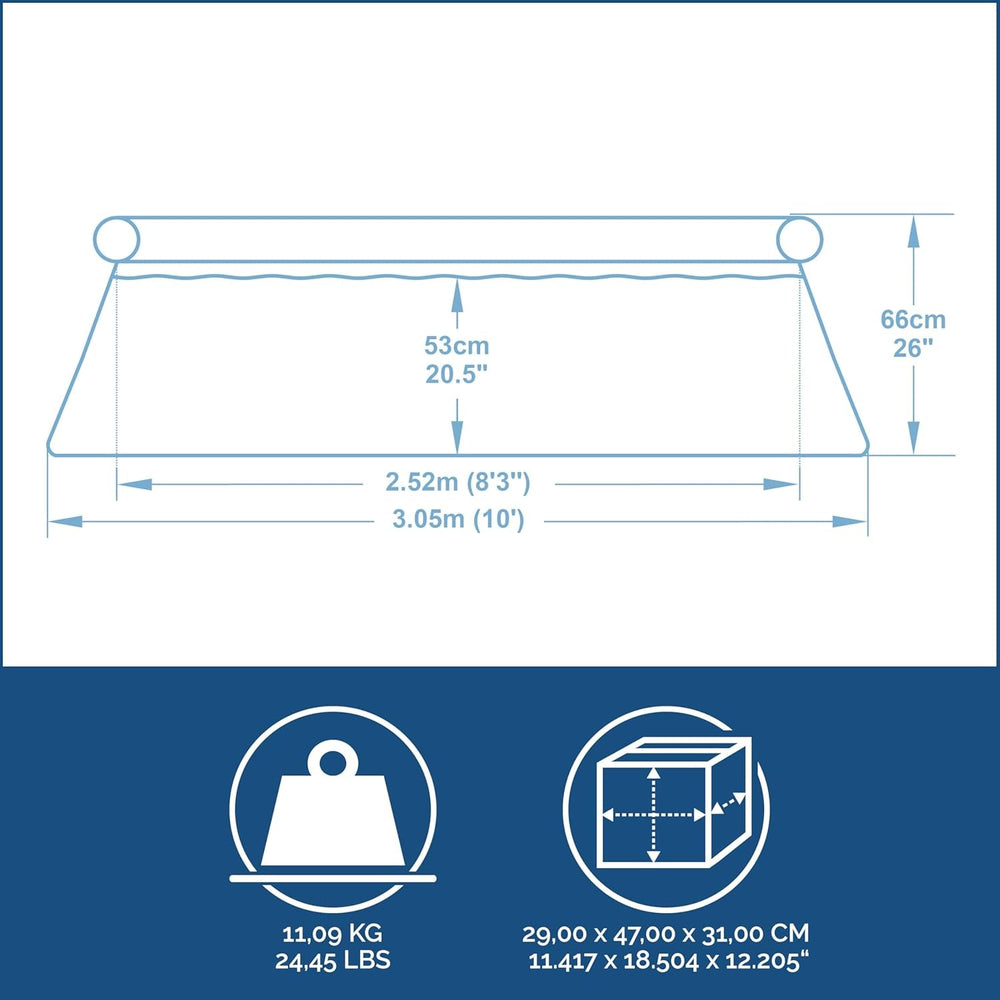 Set piscină supraterană Bestway Fast Set cu pompă de filtrare Ø 305 x 66 cm, albastră, rotundă