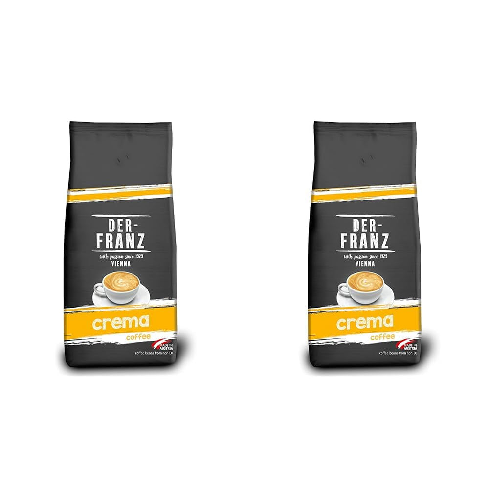 DER-FRANZ Kaffeecreme, Intensität 4/5, 100 % Arabica, ganze Kaffeebohnen Coffee Naty Shop 2 x 1 kg Creme