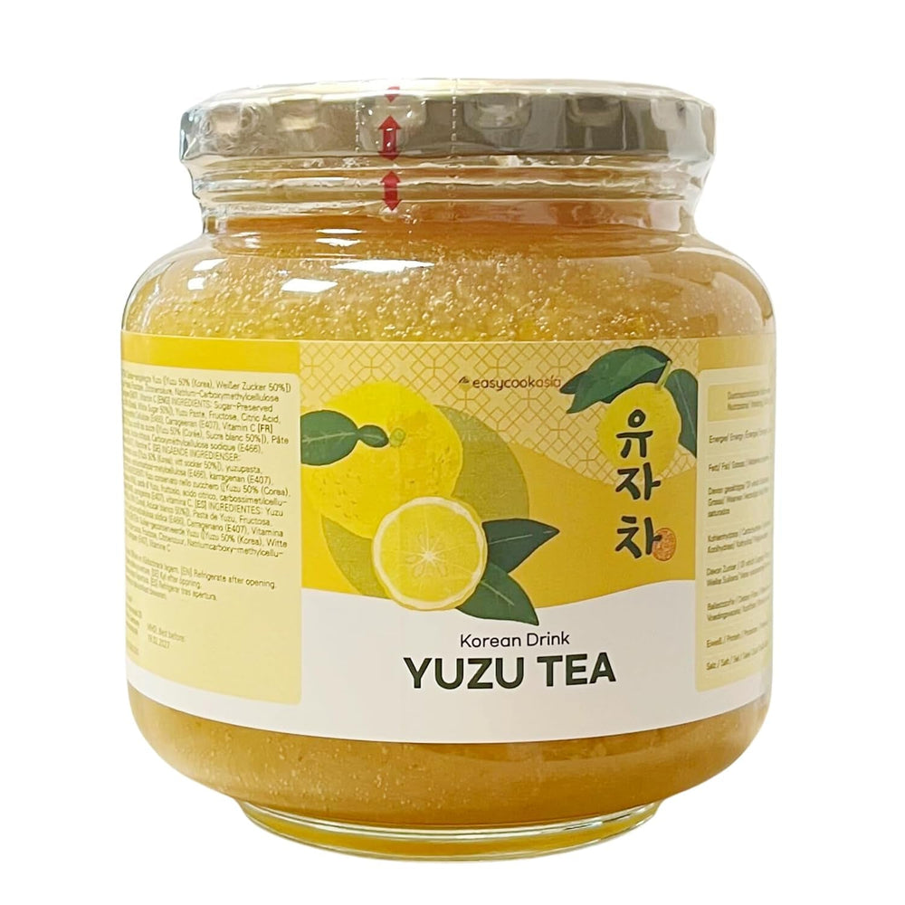 Easycookasia Korean Drink – Ceai Yuzu | Fructat, dulce și citric | Cu vitamina C | Pentru ceai, limonadă, cocktailuri și deserturi | Descoperă cultura asiatică a ceaiului (500 g)