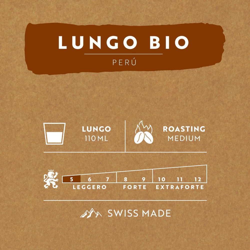 Café Royal Peru Lungo Bio – Nespresso®-kompatible Kaffeekapseln, 100% Arabica aus Peru, cremig, Intensität 5/12, Fairtrade, 100 Kapseln