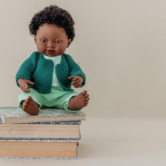 Miniland Babypuppe afrikanischer Junge 38cm-31053, Zufällig