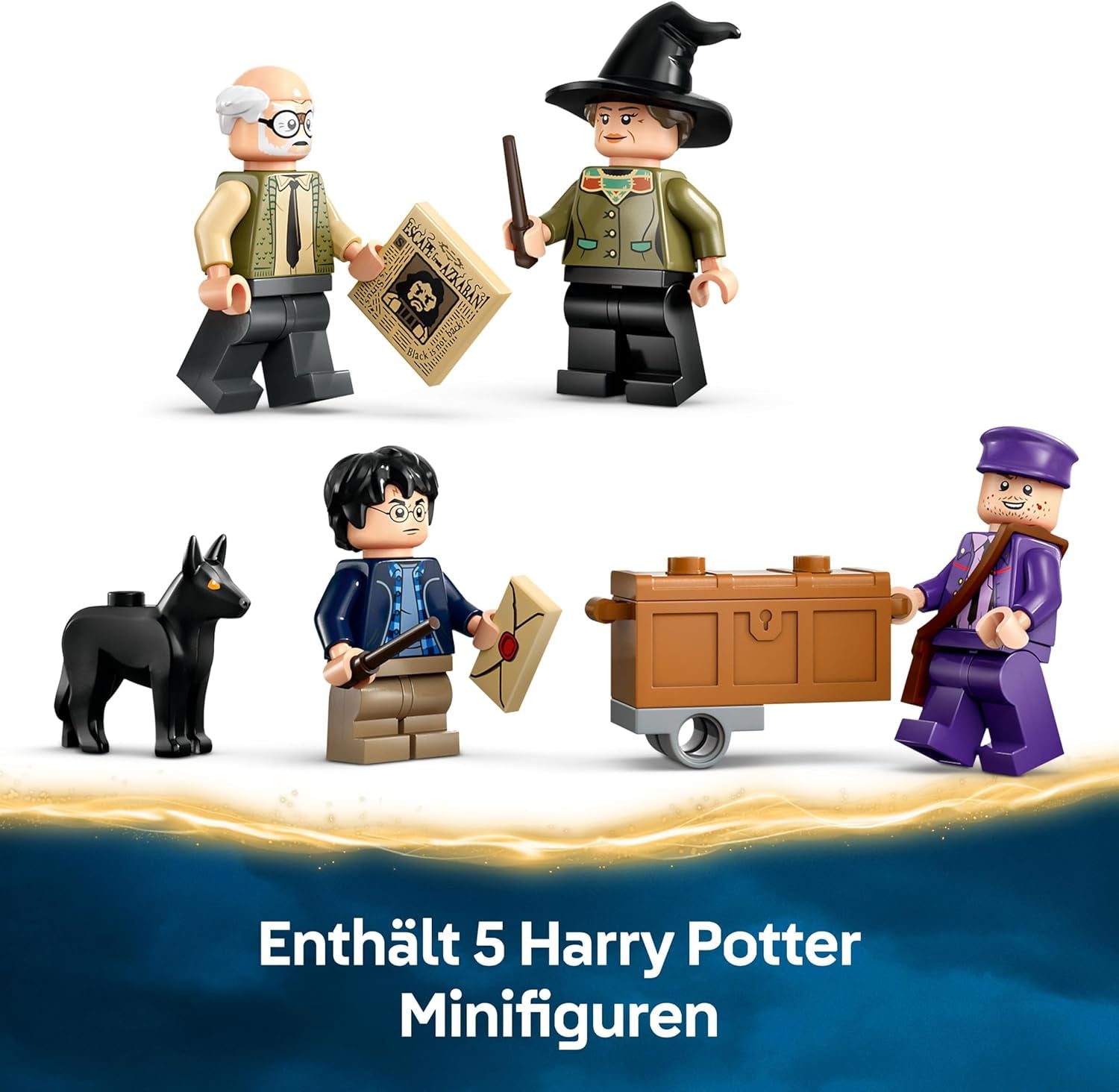 LEGO Harry Potter Abenteuer mit dem Fahrenden Ritter - Spielzeug aus der Zauberwelt mit 5 Minifiguren und Zubehör mit Zauberstäbe – Geschenk für Mädchen und Jungen ab 8 Jahren – 76446