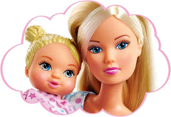 Simba Steffi Love Sweet Dreams / Puppe mit süßem Baby und Kinderbett / mit Glow in the Dark Funktion / 12 Teile / 29cm / Für Kinder ab 3 Jahren