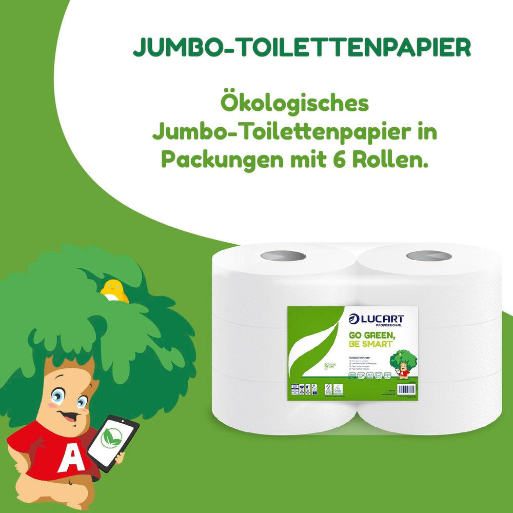Role de hârtie igienică Jumbo Eco, 2 straturi, cremă de spălare a mâinilor cu formulă de curățare, hidratare și netezire - aromă florală - 5L, 6 bucăți (1-pachet)