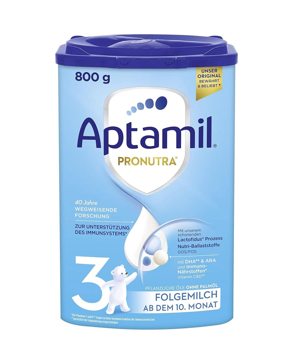 Aptamil Pronutra PRE - Lapte inițial de la naștere, cu DHA, doar lactoză, fără ulei de palmier, mâncare pentru copii, lapte praf, 800 grame Mama si Copilul Naty Shop 800 grame Aptamil Pronutra 3 (de la 3 ani)