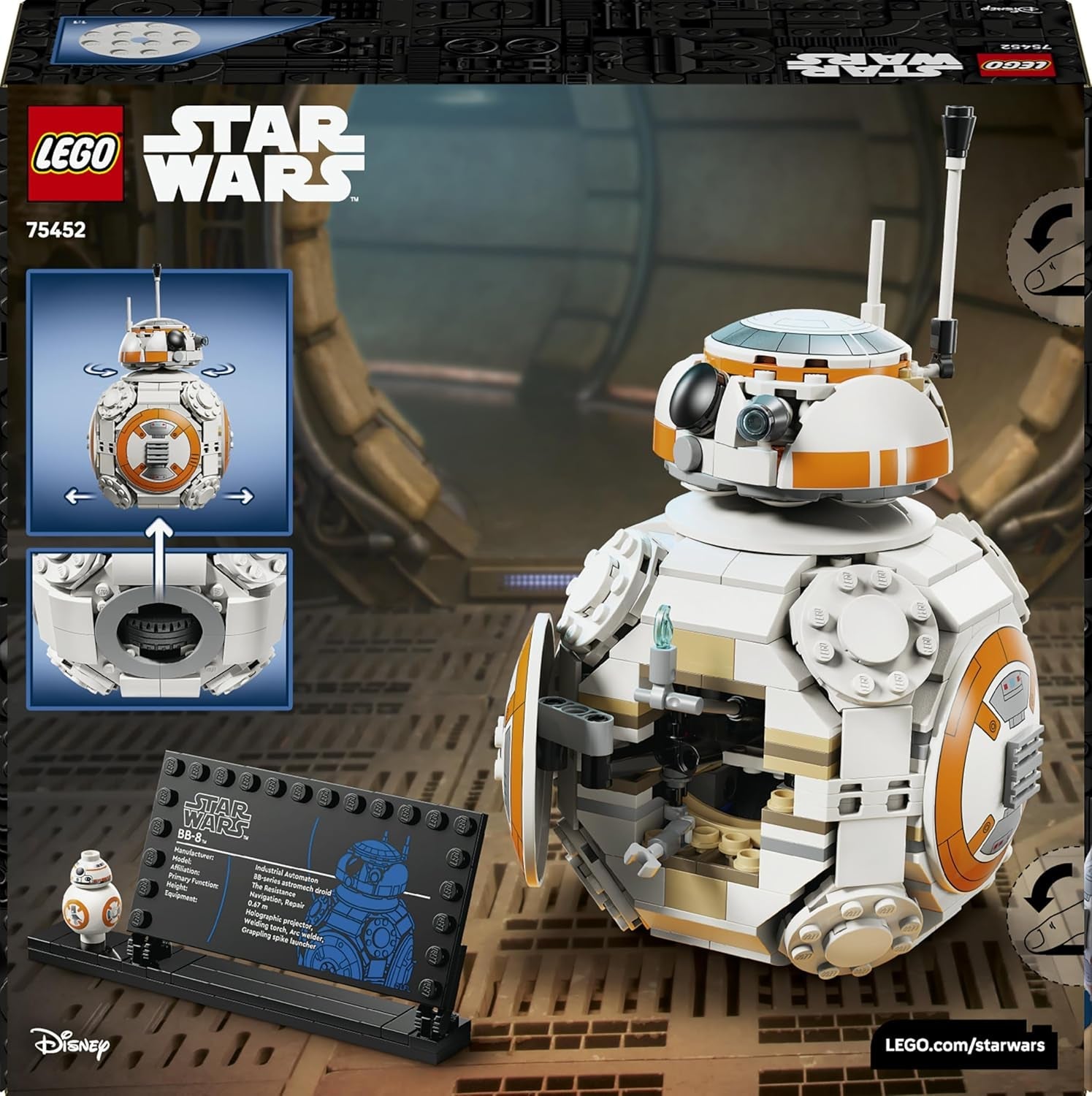 LEGO Star Wars 75452 Der Astromech-Droide BB-8 - Sammelbares 3D Modell zum Bauen und Ausstellen - DIY Deko - Geschenk zum Vatertag für alle Fans