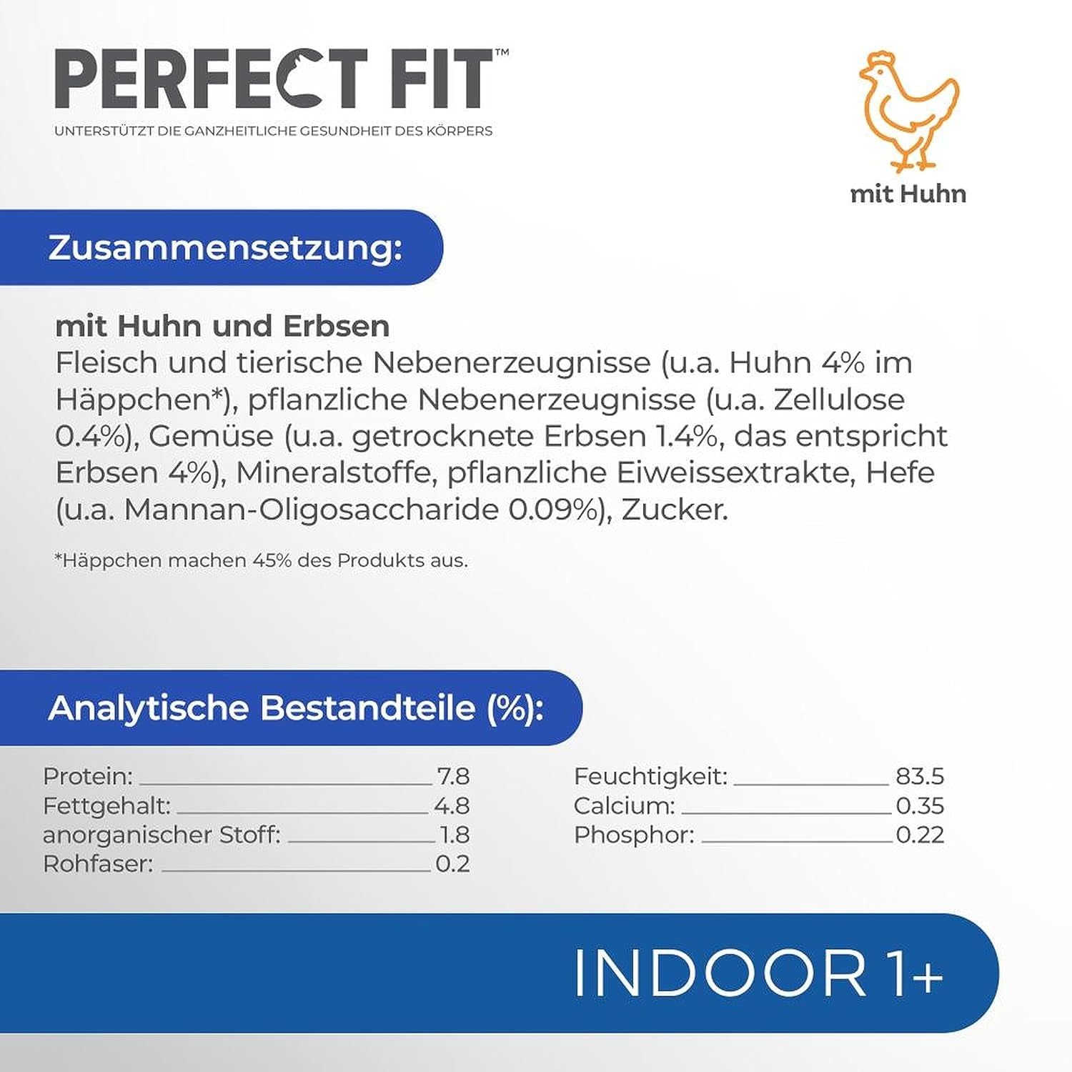 Pliculețe PERFECT FIT™ pentru pisici, pentru interior, cu pui, 12 x 85 g