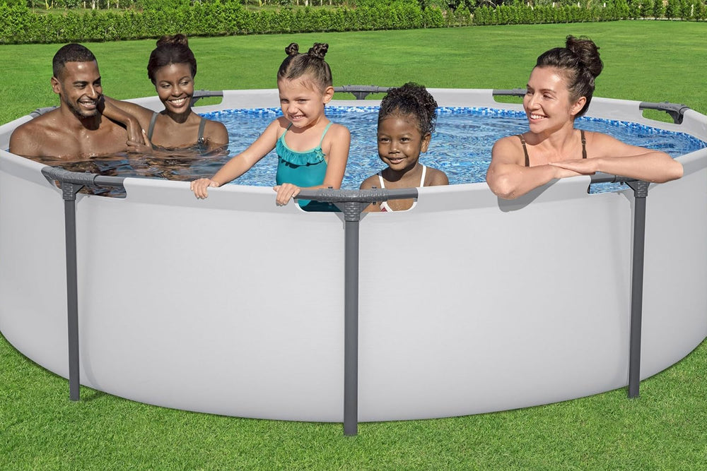 Set piscină Bestway Steel Pro Max™ Frame, rotundă, cu pompă de filtrare, 305 x 76 cm