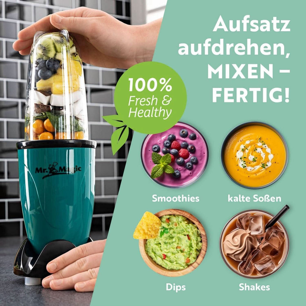 Gourmetmaxx Mr Magic Blender, Smoothie Maker mit XXL Naty Shop Zubehörpaket