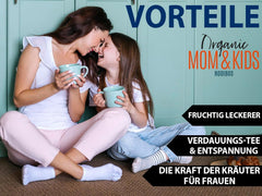 VITSTORM® BIO TEE Mom &amp; Kids – Ceai pentru femei și alăptare – Rooibos, mere, fenicul, melisă, alchemilla, căpșuni – Ceai relaxant - Fructat și delicios - Fără cofeină - Ceai din plante 100 g