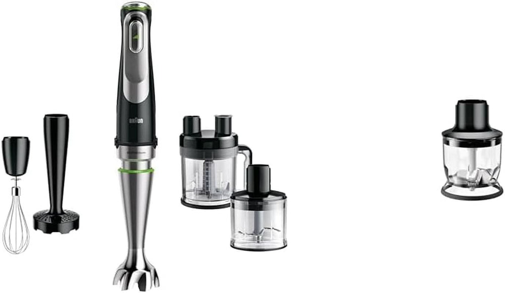Braun Multiquick 9 MQ 9147X – 5-In-1 Stabmixer Mit Standmixer-Aufsatz, Zerkleinerer, Kartoffel- & Gemüsestampfer & Schneebesen, Stufenlose Geschwindigkeitseinstellung, 1200 W, Schwarz/Edelstahl Kitchen Naty Shop Bundle Mit Zerkleinerer Aufsatz Mqs 200 Bk 5-In-1 Inkl. Küchenmaschinen-Aufsatz