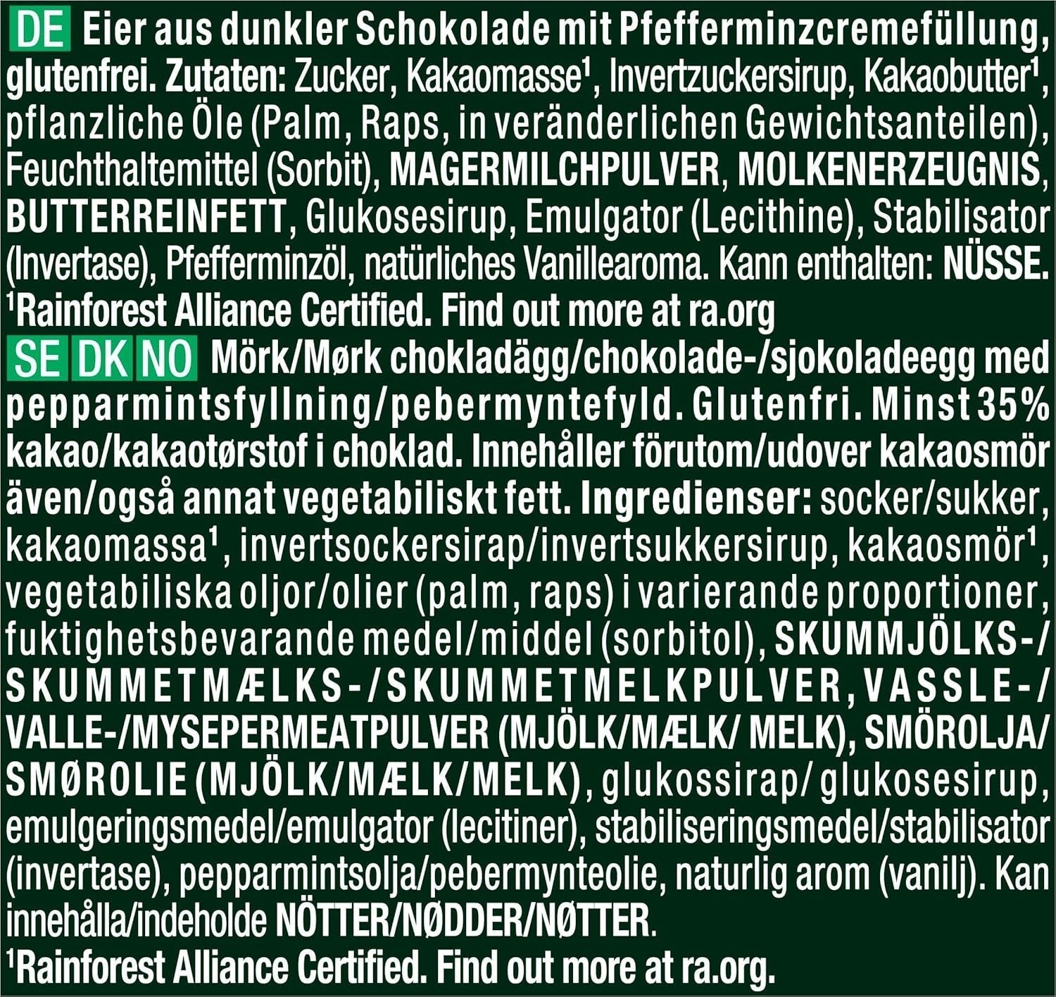 NESTLÉ after EIGHT, ouă mici de Paște de ciocolată neagră ambalate individual cu umplutură de mentă, 90 grame Bomboane de Ciocolata Naty Shop