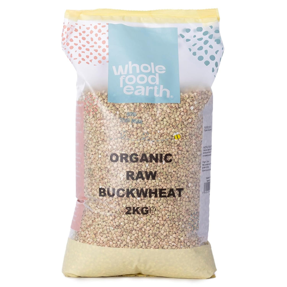 Hrișcă organică Wholefood Earth – 3 kg – fără OMG – vegană – bogată în fibre – certificată organic