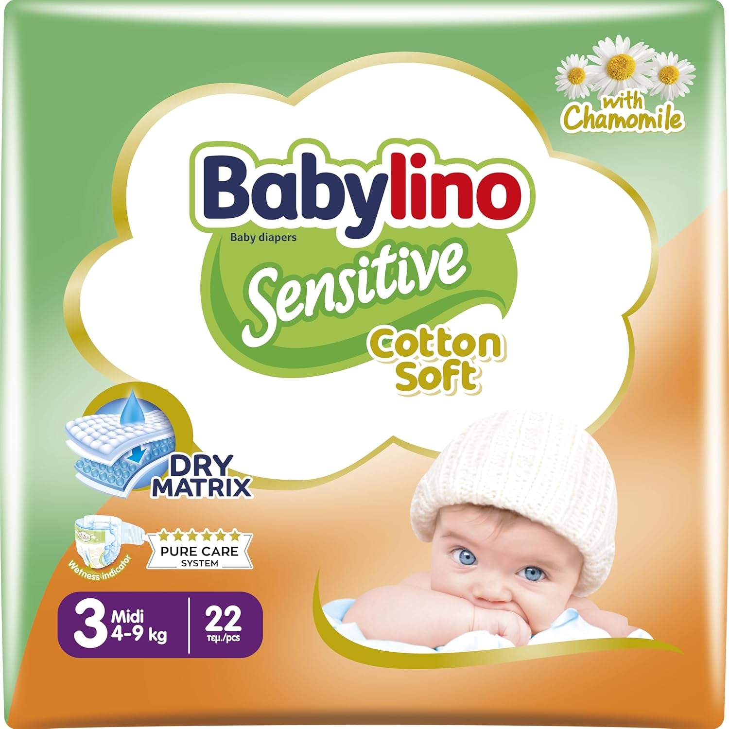 Scutece pentru bebeluși sensibili, mărimea 6, extra mari (13-18 kg), 114 scutece