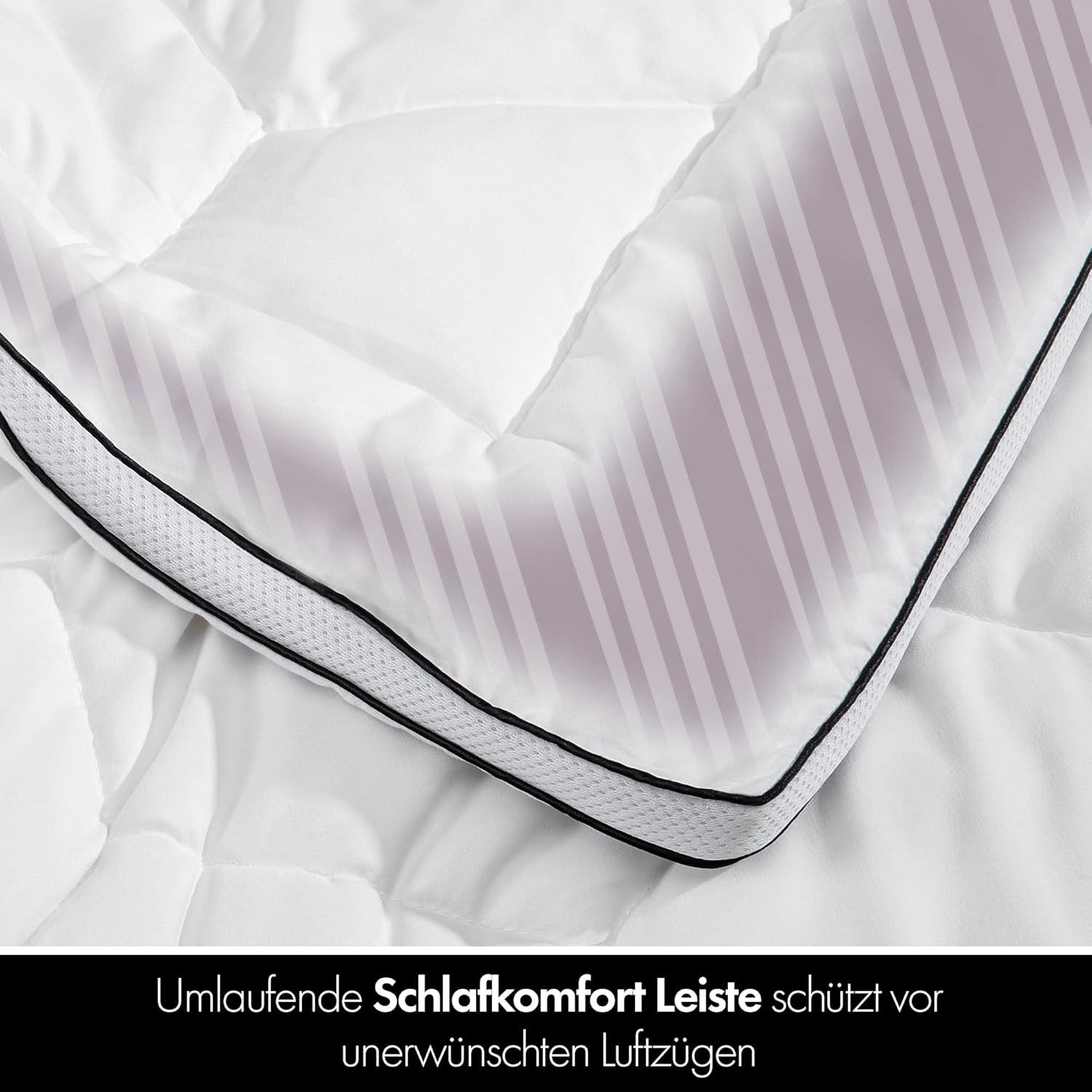 Ganzjahresdecke 135 x 200 – leichte Steppdecke 135 x 200 – atmungsaktiv und waschbar und 100 % vegan – Klima-Mesh-Steppdecke und Komfortband zum Schlafen – 800 g Füllung. Steppdecken und Steppdecken Naty Shop