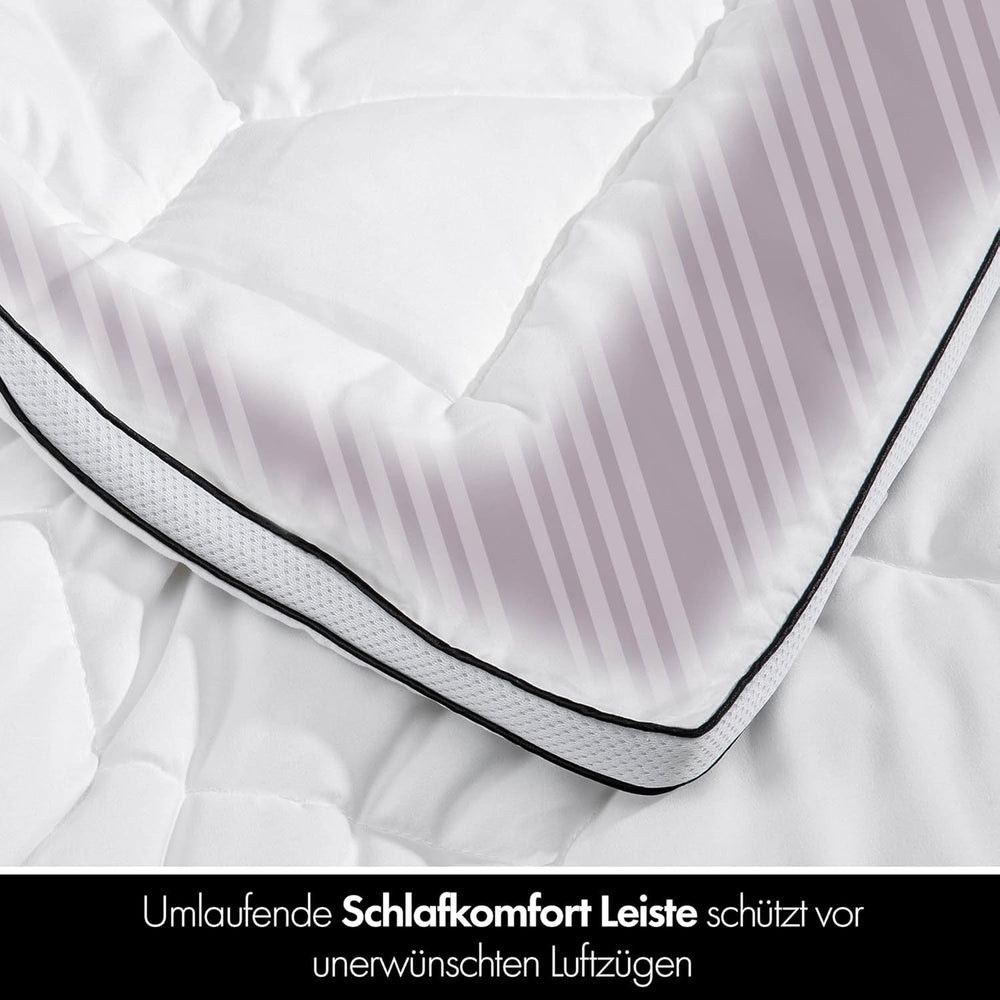 Ganzjahresdecke 135 x 200 – leichte Steppdecke 135 x 200 – atmungsaktiv und waschbar und 100 % vegan – Klima-Mesh-Steppdecke und Komfortband zum Schlafen – 800 g Füllung. Steppdecken und Steppdecken Naty Shop