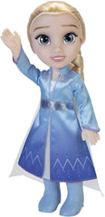 Păpușa Elsa de călătorie Disney Frozen 2, păpușă de 35 cm cu rochie inspirată din filmele cult, cizme și păr lung împletit pentru distracție suplimentară în joacă, pentru fete cu vârsta de 3 ani și peste