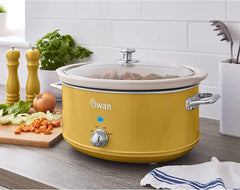 Swan Retro SF17031YELNEW Slow Cooker 6,5 Liter, 320 W Slow Cooker Naty Shop