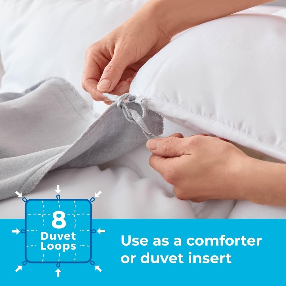 Linenspa plapumă all-season - plapumă single din microfibră 10.5 Tog - Oeko-Tex, plapumă alternativă cu puf, alb Plapumi si pilote Naty Shop