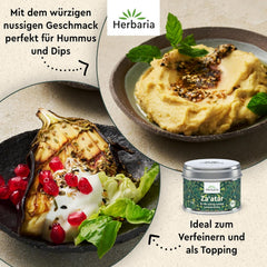 Herbaria Za'atar bio 25g S-Dose – Zatar Gewürz, Zaatar Gewürz - orientalische Bio-Gewürzmischung für Gerichte der Levante Küche - mit erlesenen Zutaten - in nachhaltiger Aromaschutz-Dose