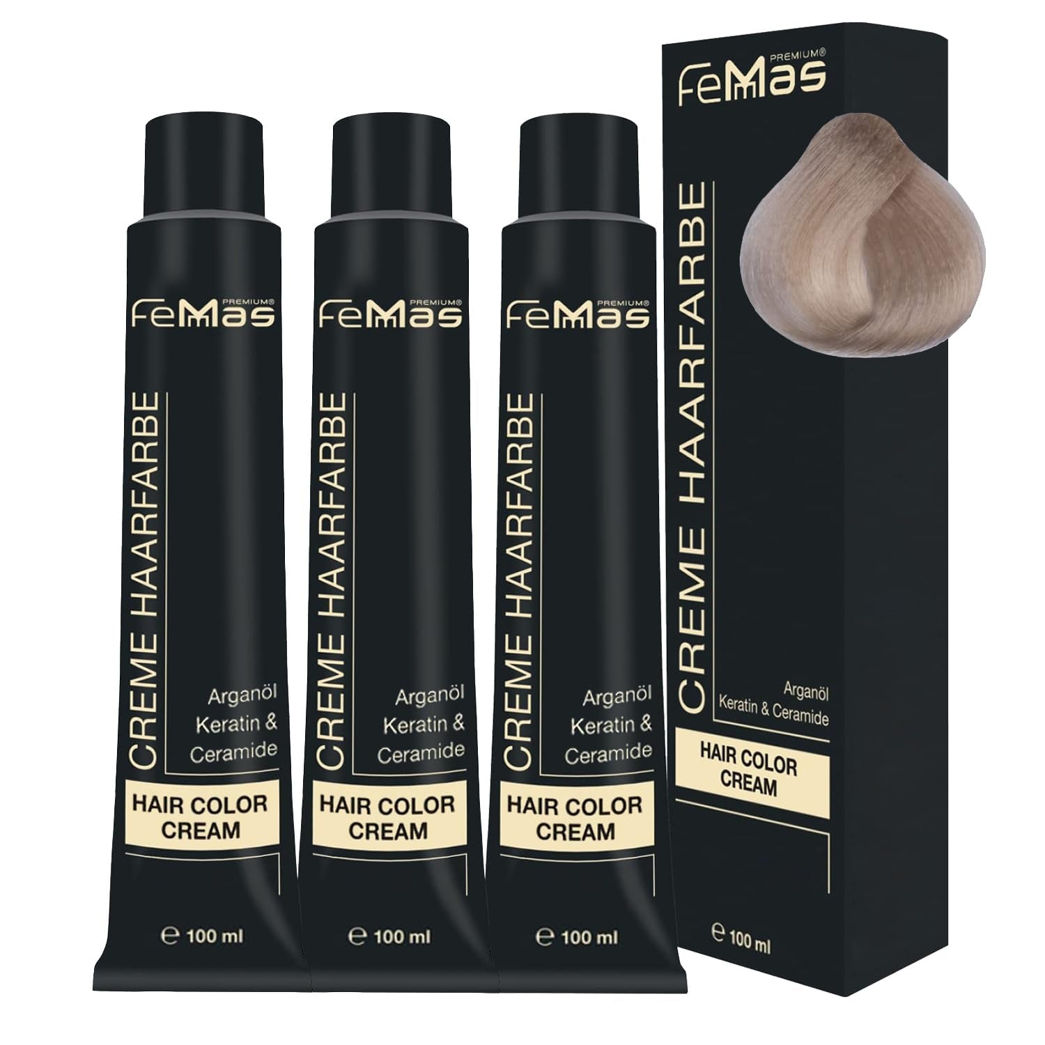 FemMas Hair Colour Pure & Mix Red I Cremă profesională cu ulei de argan, keratină și ceramide I Ca o vopsea de păr permanentă sau nuanță pentru rezultate radiante, de lungă durată I 100 ml