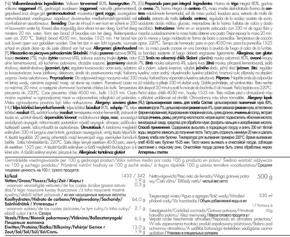 TREK'N EAT Vollkornbrotmischung Mischung zum Backen und Kochen Naty Shop