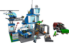 LEGO 60316 City Polizeistation mit Polizeiauto, Müllauto und Hubschrauber, Gebäude zum Bauen mit 3 Figuren, Polizei-Spielzeug für Jungen und Mädchen ab 6 Jahren, Geschenk für Kinder