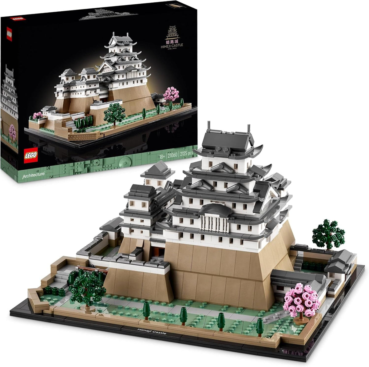LEGO Architecture Burg Himeji, Modellbausatz für Erwachsene, Wahrzeichen-Kollektion, Set für Fans kreativer Gartenarbeit und japanischer Kultur, mit Kirschblütenbaum, Geschenk für Sie und Ihn 21060