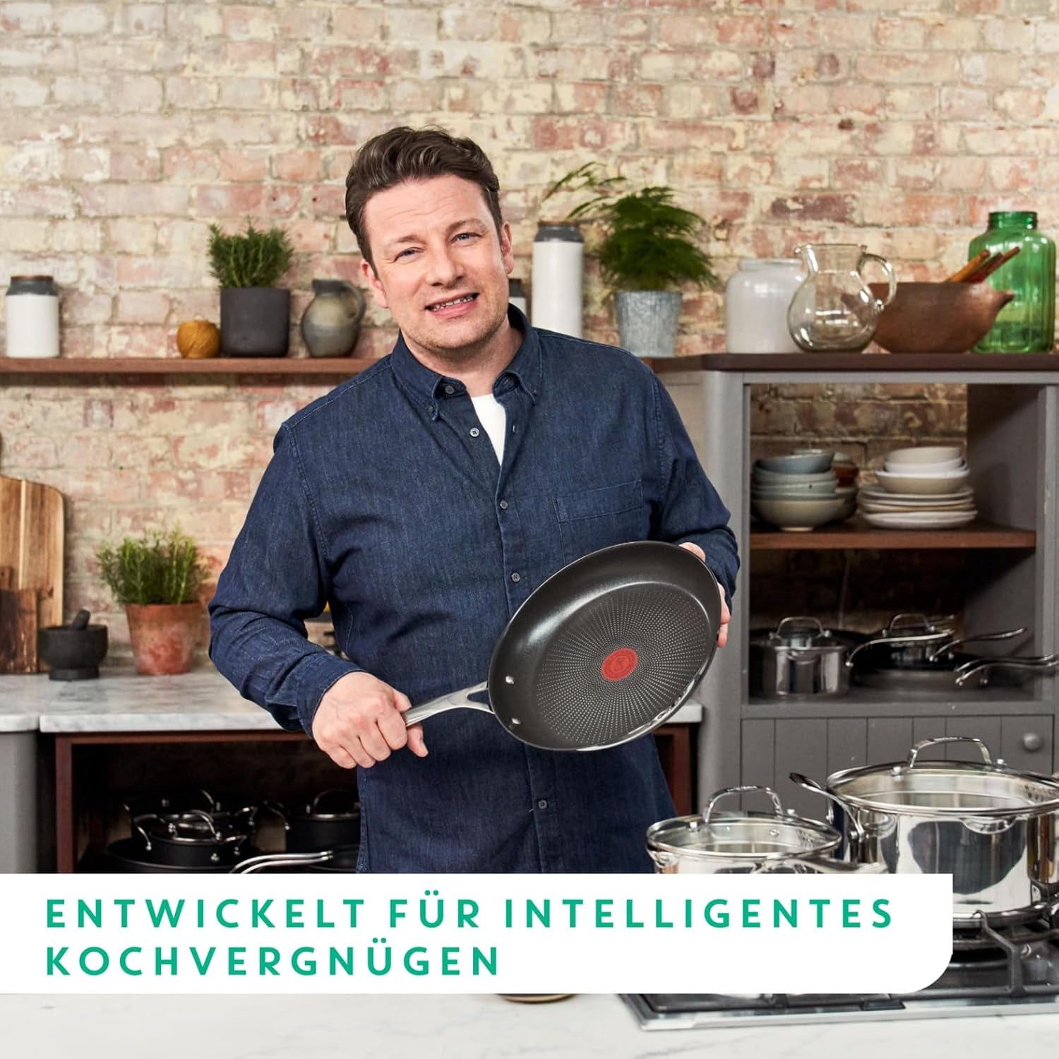 Tefal Jamie Oliver Cook'S Direct, antihaftbeschichtet, induktionsgeeignet, ofenfeste Töpfe und Pfannen Naty Shop