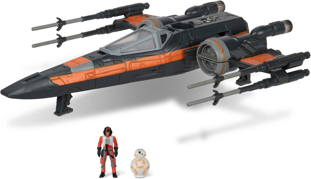 Bizak Star Wars Micro Galaxy Squadron Poe Dameron T-70 X-Wing 12 cm Fahrzeug mit zwei Figuren Poe Dameron und BB8 (62610040) Actionfiguren Naty Shop